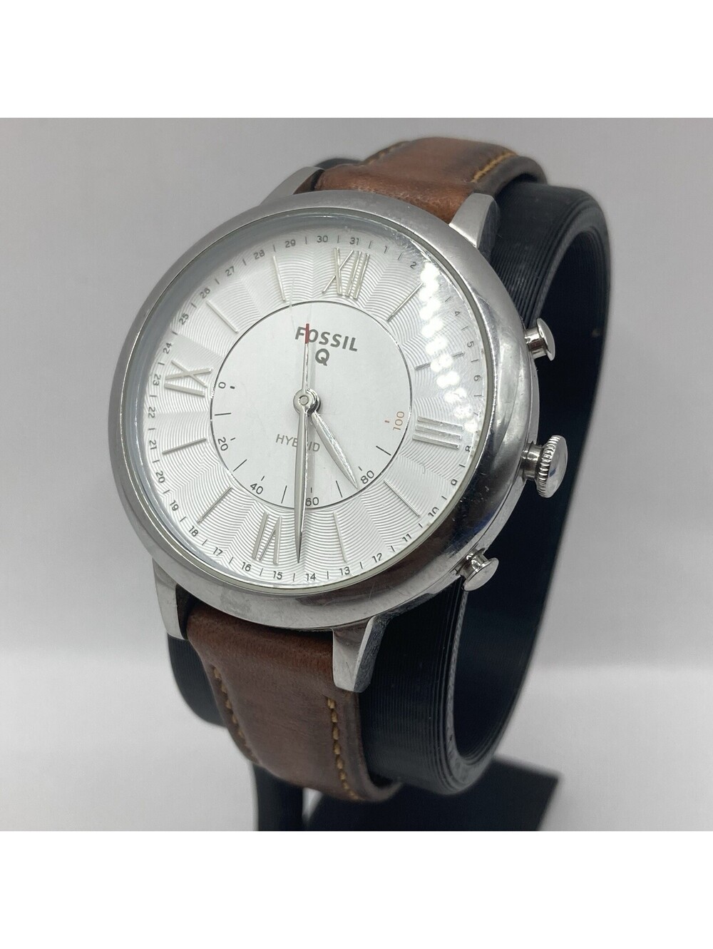 Fossil Q Jacqueline Hybrid Smartwatch Brown Leather Women's Watch FTW5012 36mm